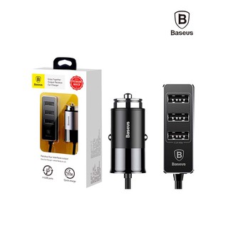 Tẩu sạc 3 cổng trên ô tô baseus 3.1a max
