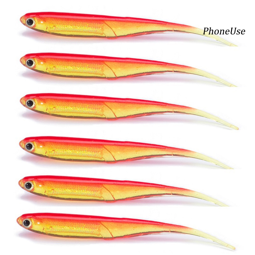 Set 6 Mồi Câu Cá Giả 10cm Nhiều Màu Sắc