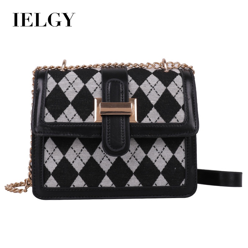 Túi Đeo Vai Hình Vuông Cỡ Nhỏ Họa Tiết Kẻ Sọc Kiểu retro Thời Trang