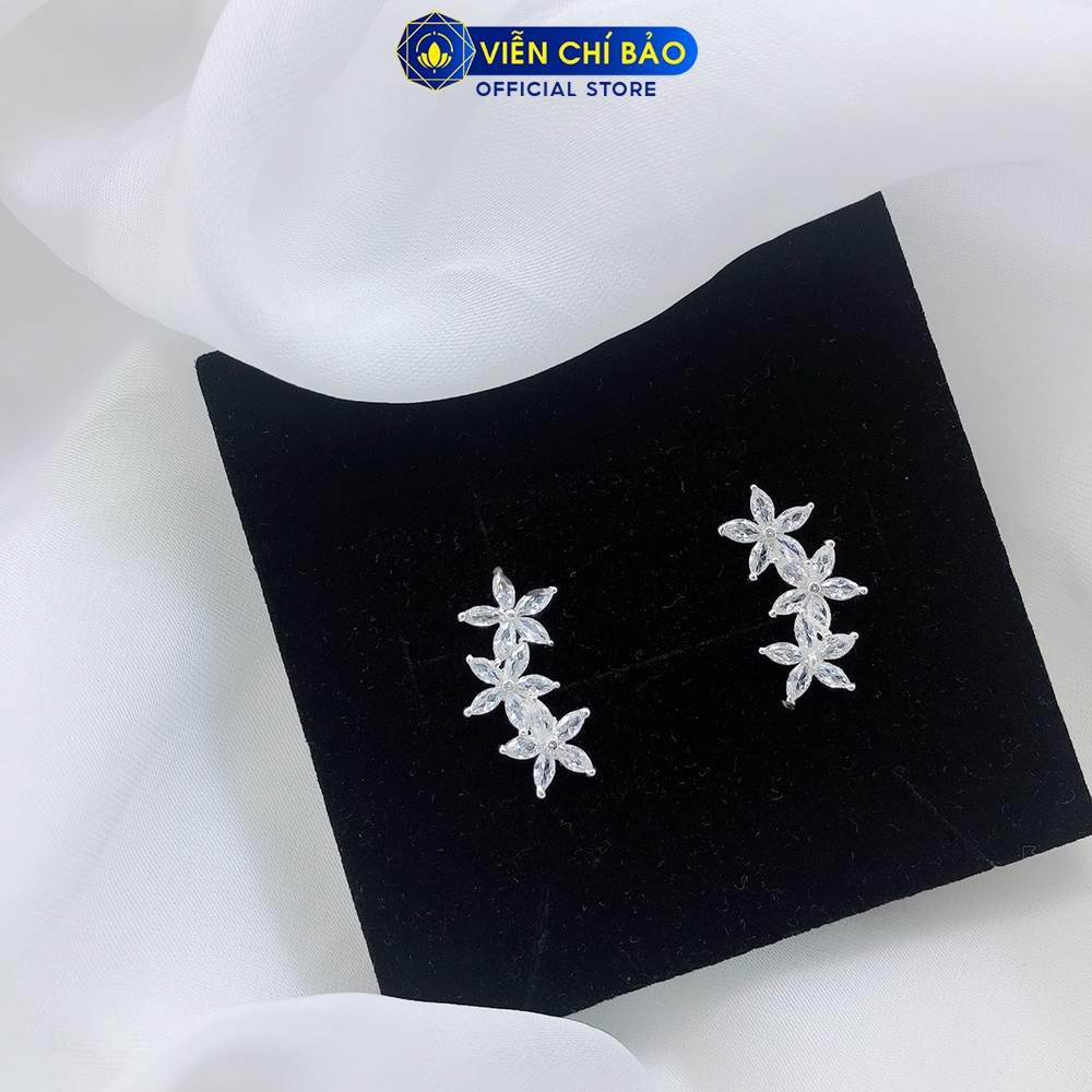Bông tai bạc nữ Hoa lan chất liệu bạc 925 thời trang phụ kiện trang sức nữ Viễn Chí Bảo B400521