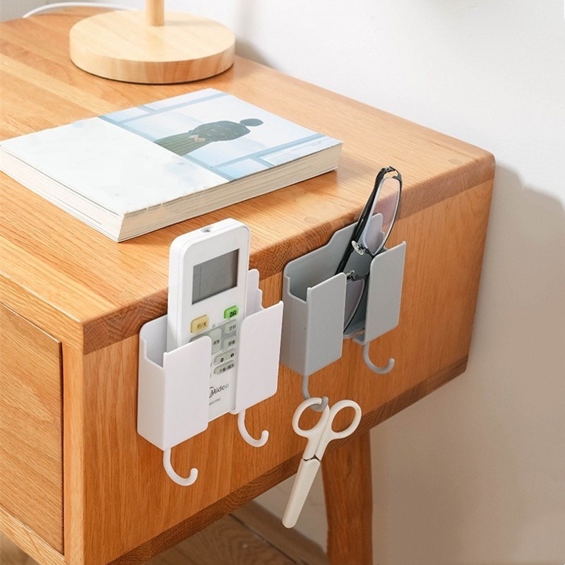 1 Giá Đỡ Nhựa Gắn Tường Đựng Điện Thoại Điều Khiển Từ Xa Với 2 Móc Treo Gắn Tường