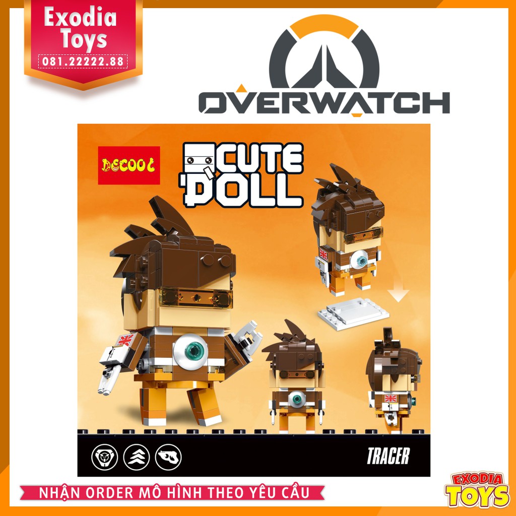 Xếp hình BrickHeadz Overwatch - D.Va, Hanzo, Pharah, Widowmaker, Reinhardt, Tracer | Đồ Chơi Lắp Ghép Sáng Tạo