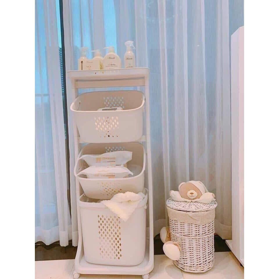 Kệ để đồ đa năng 3 tầng tiện dụng nhựa Việt nhật kèm bánh xe dễ dàng di chuyển