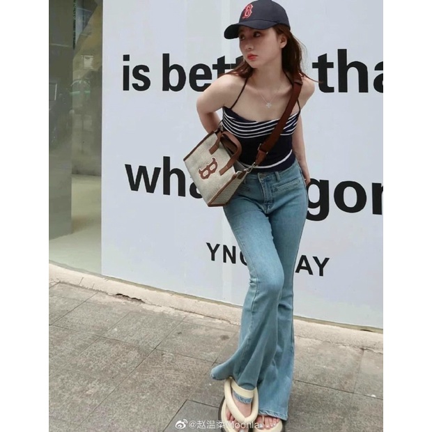 Túi NY quai xách nữ+dây đeo chéo size 23 chất vải dày dặn ngăn rộng
