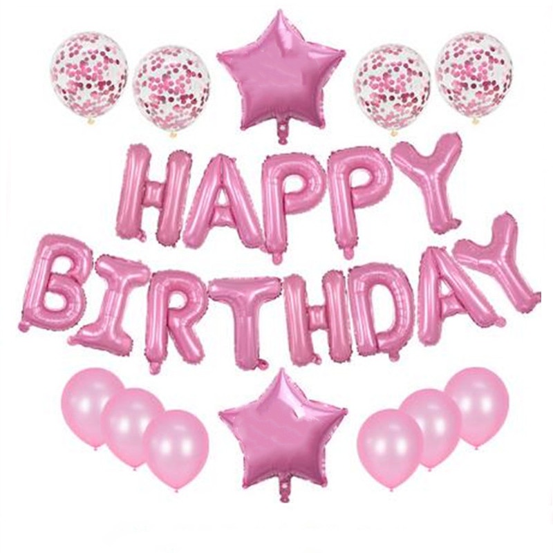 1 Set Bong Bóng Chữ Happy Birthday Màu Pastel Trang Trí Tiệc Sinh Nhật Trẻ Em