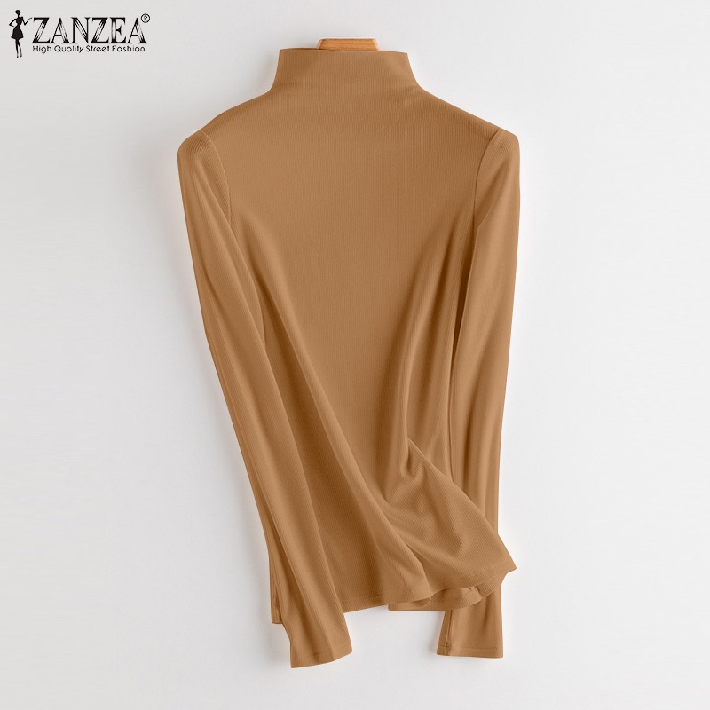 Zanzea Áo Thun Nữ Tay Dài Cổ Lọ Phong Cách Hàn Quốc