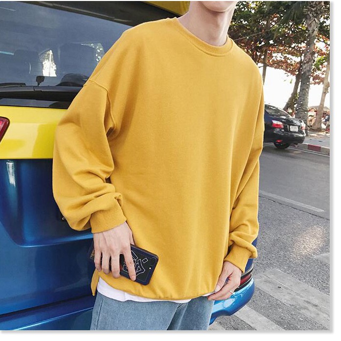 Áo khoác hoodie nam nữ cổ tròn, (Freesize dưới 65Kg), form rộng phong cách Hàn Quốc, áo hoodie form rộng unisex vải Nỉ n