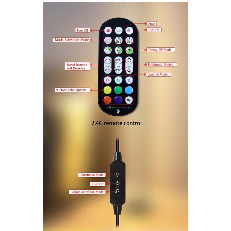 Đèn Led để bàn ARGB nháy theo nhạc |gổm 2 thanh| trang trí phòng ngủ, phòng game, bàn làm việc, điều khiển qua APP