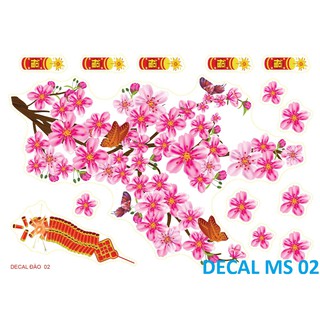 Decal hoa đào trang trí tết giá rẻ