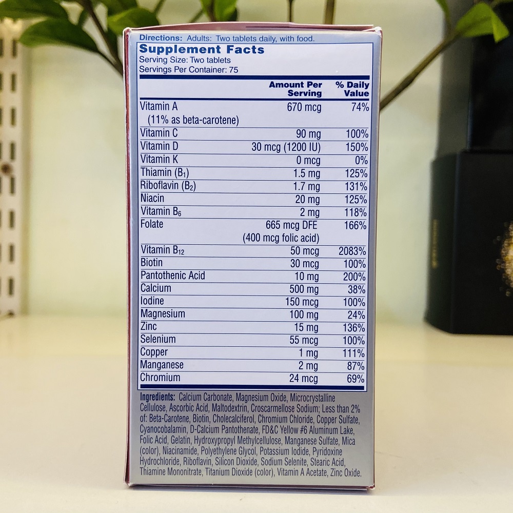 Viên uống tổng hợp cho nam/nữ 65 tuổi One A Day Proactive 65+ Bayer