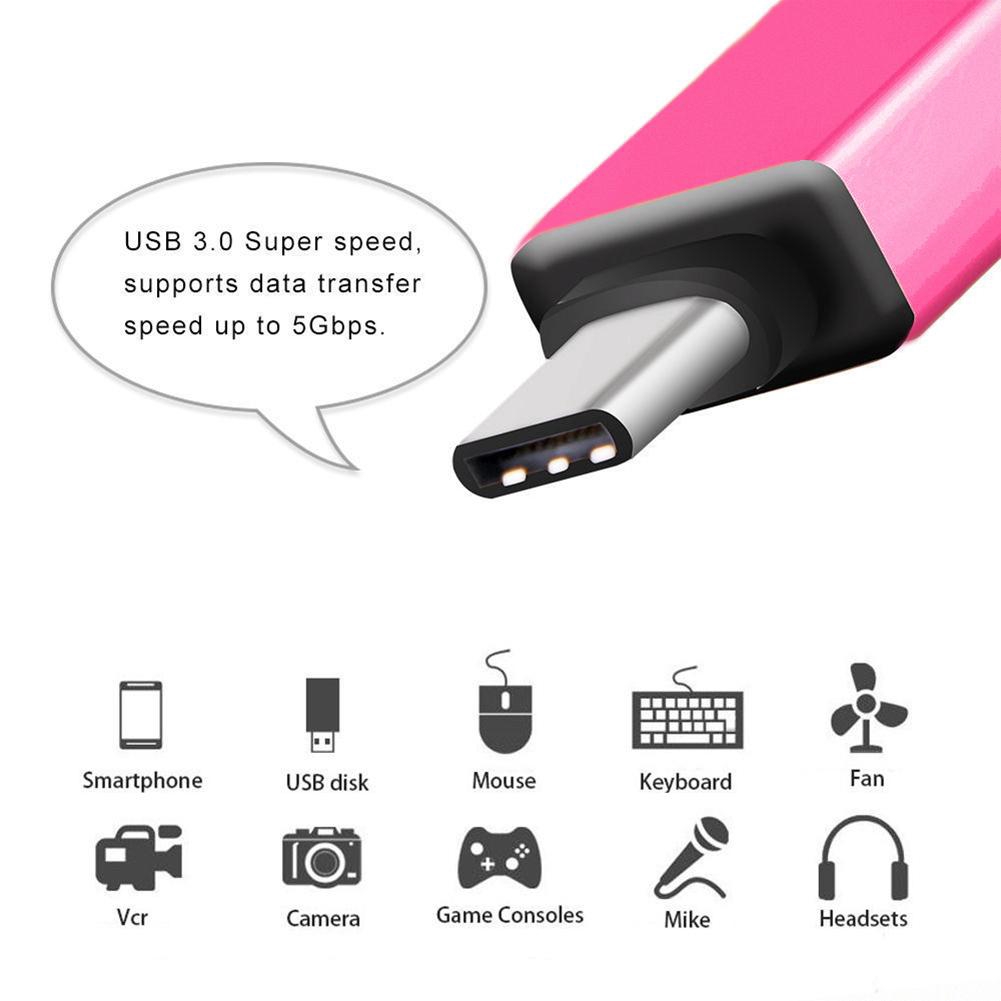 🌈NG USB-C Loại C Nam sang USB 3.0 Nữ OTG Data Sync Adapter cho điện thoại Macbook