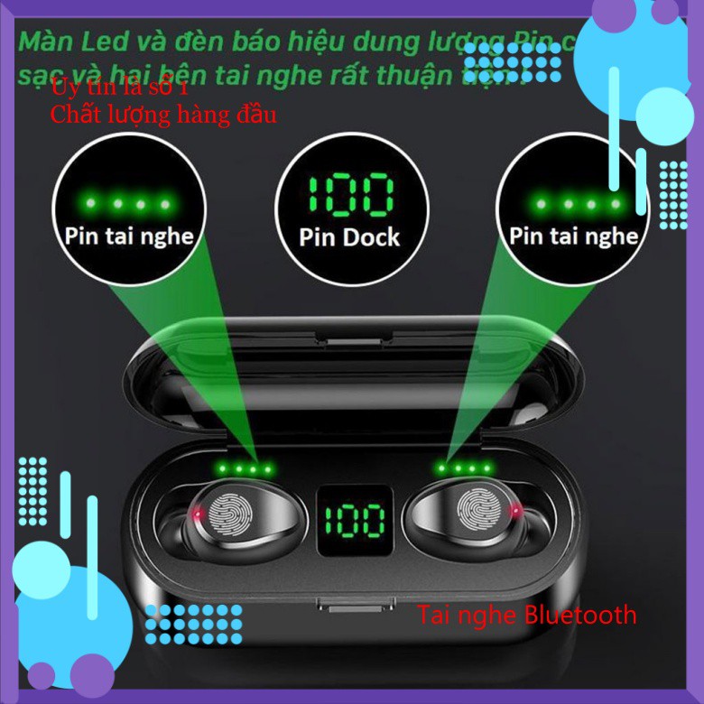 Tai Nghe Bluetooth Không Dây Amoi F9 Nút Cảm Ứng Kiêm Pin Sạc Dự Phòng bobstore01 | BigBuy360 - bigbuy360.vn