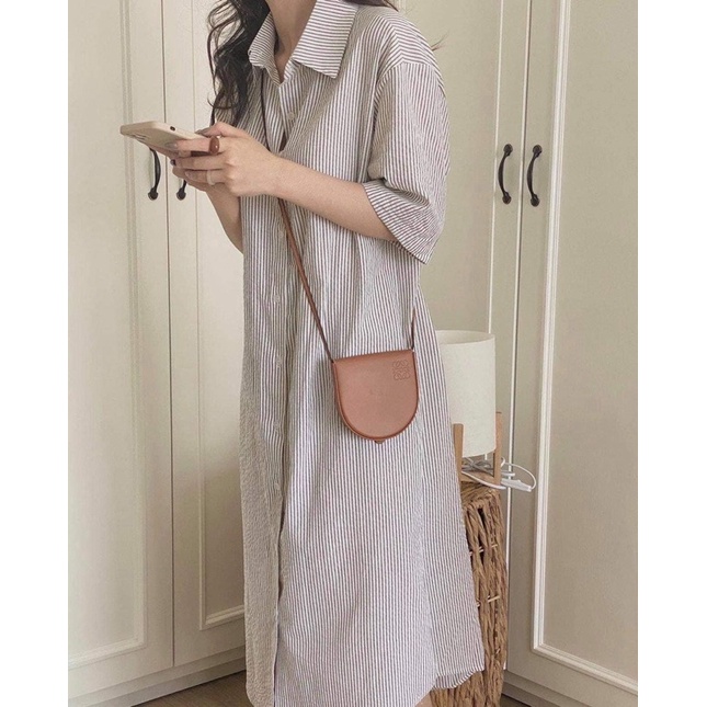 Váy sơ mi kẻ đũi xốp cực mát | BigBuy360 - bigbuy360.vn