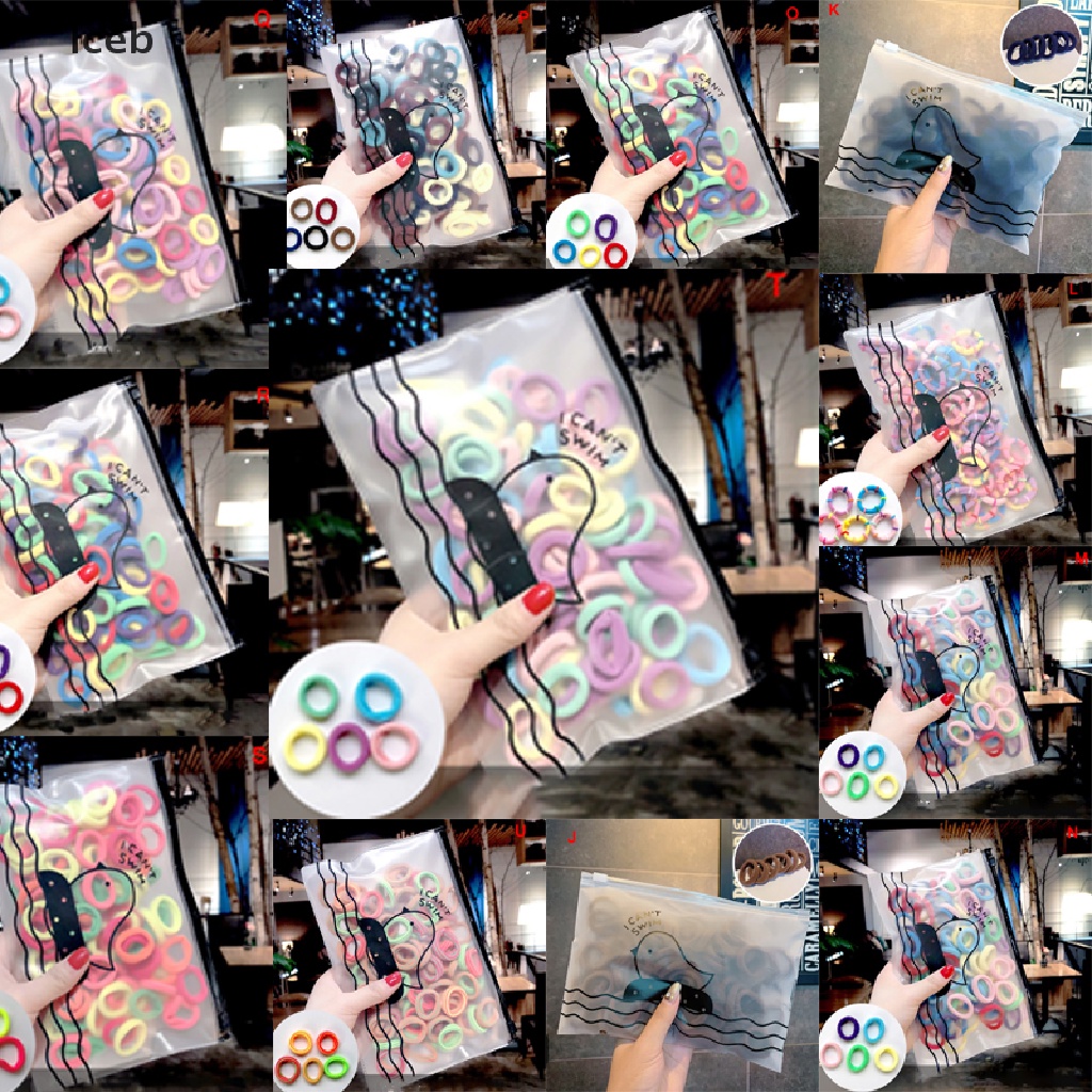 Set 50 / 100 Chun Buộc Tóc Nhiều Màu Sắc Dễ Thương Cho Bé