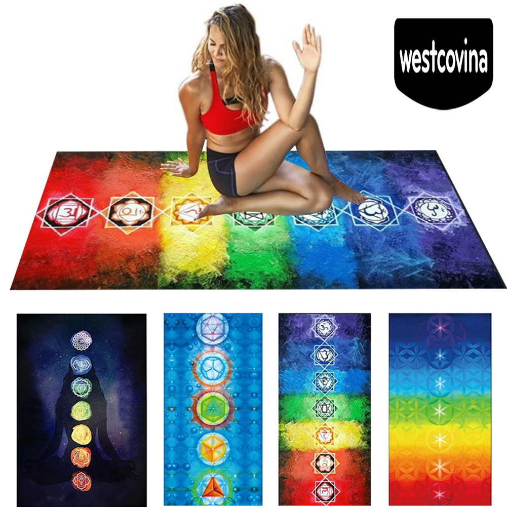 [Hot]☀ Thảm Tập Yoga / Đi Biển Mùa Hè Họa Tiết Chakra