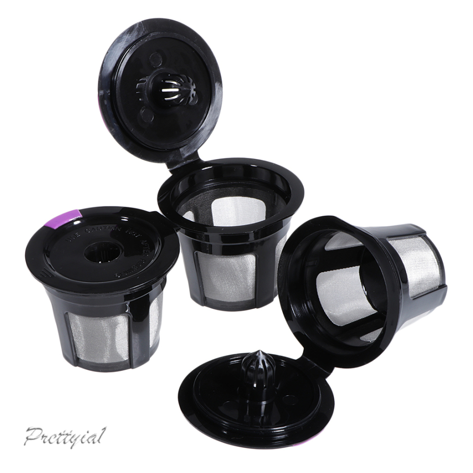 [PRETTYIA1]3pcs Reusable K Cups Coffee Filters Pod Capsules For Keurig 2.0 1.0 BPA FREE