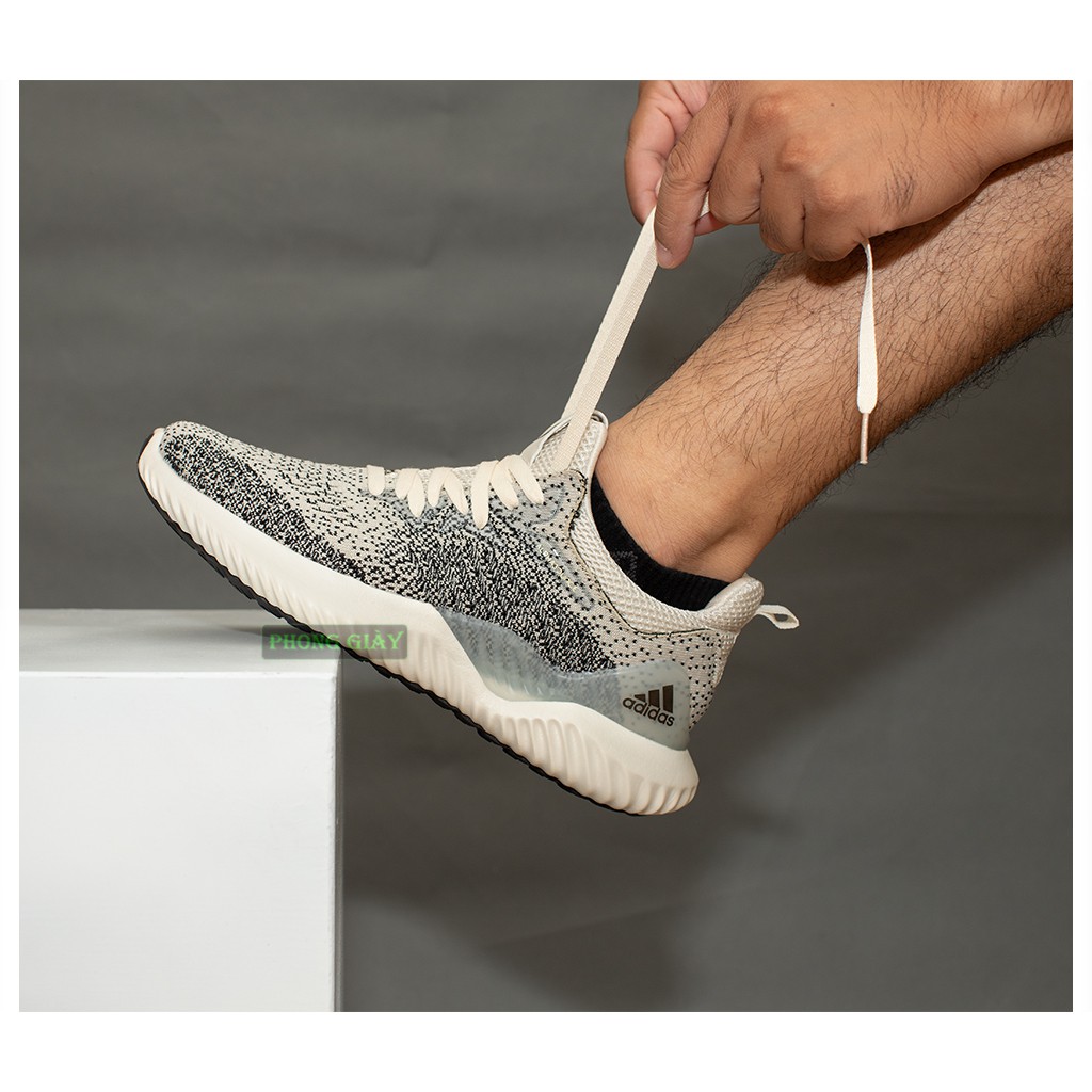 Giày sneaker nam giày thể thao nam Alphabounce muối tiêu màu kem fullbox