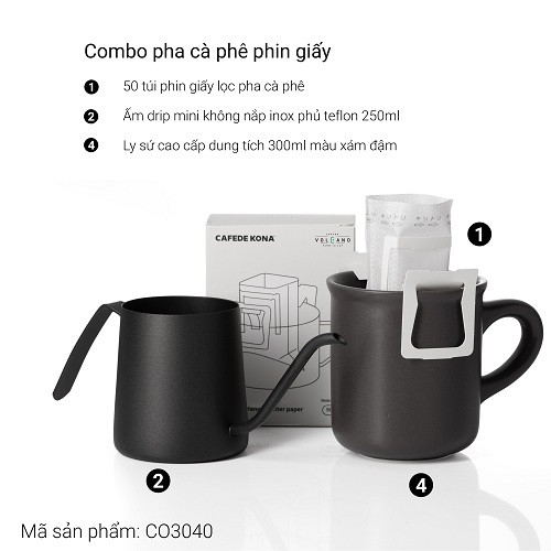 Combo pha cà phê phin giấy túi lọc Nhật Bản