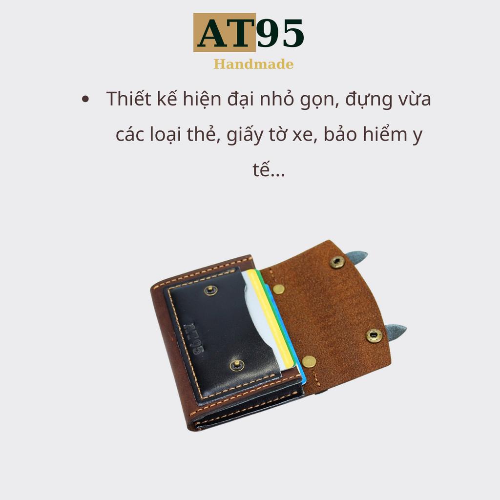 Ví cặp mini da bò thật hàng thủ công độc, lạ thương hiệu AT95 HANDMADE