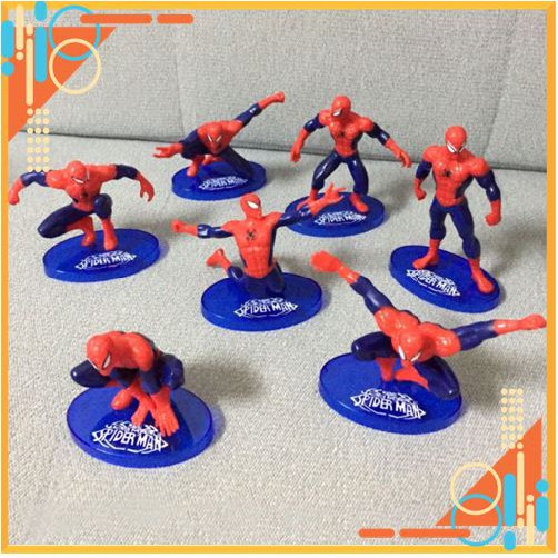 [SALE SỐC] Set người nhện Spiderman 7 tư thế trang trí bánh sinh nhật