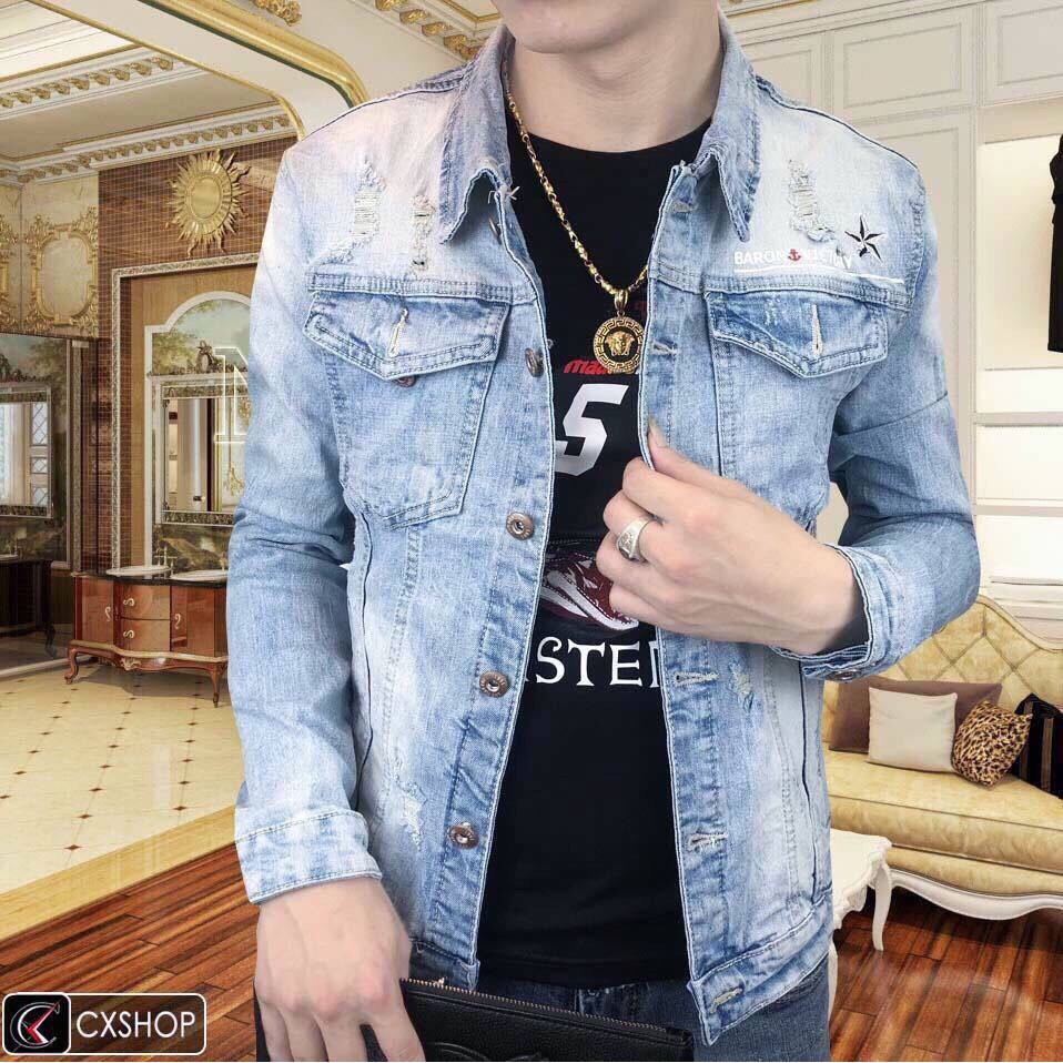 Áo khoác jeans nam cao cấp siêu đẹp, y ảnh