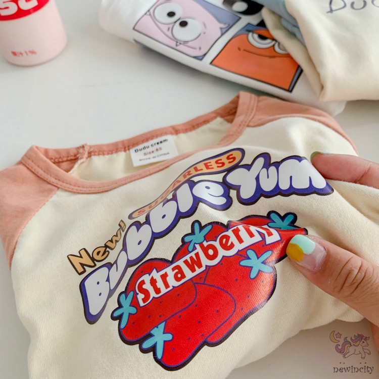 Áo thun tay dài in họa tiết hoạt hình dễ thương cho bé