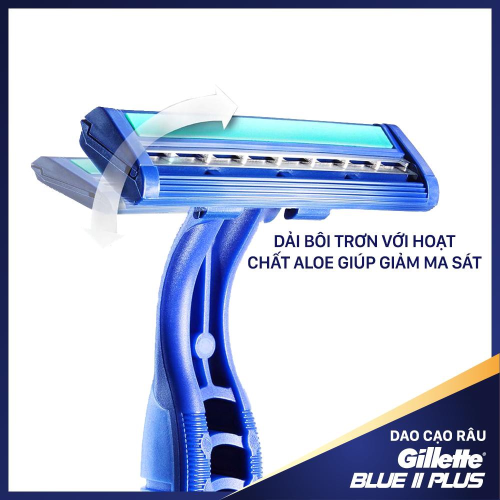 Dao cạo râu Gillette Blue 2 Plus Cán xanh - Dao cạo Gillette Blue II Plus (5+1 cái/gói)