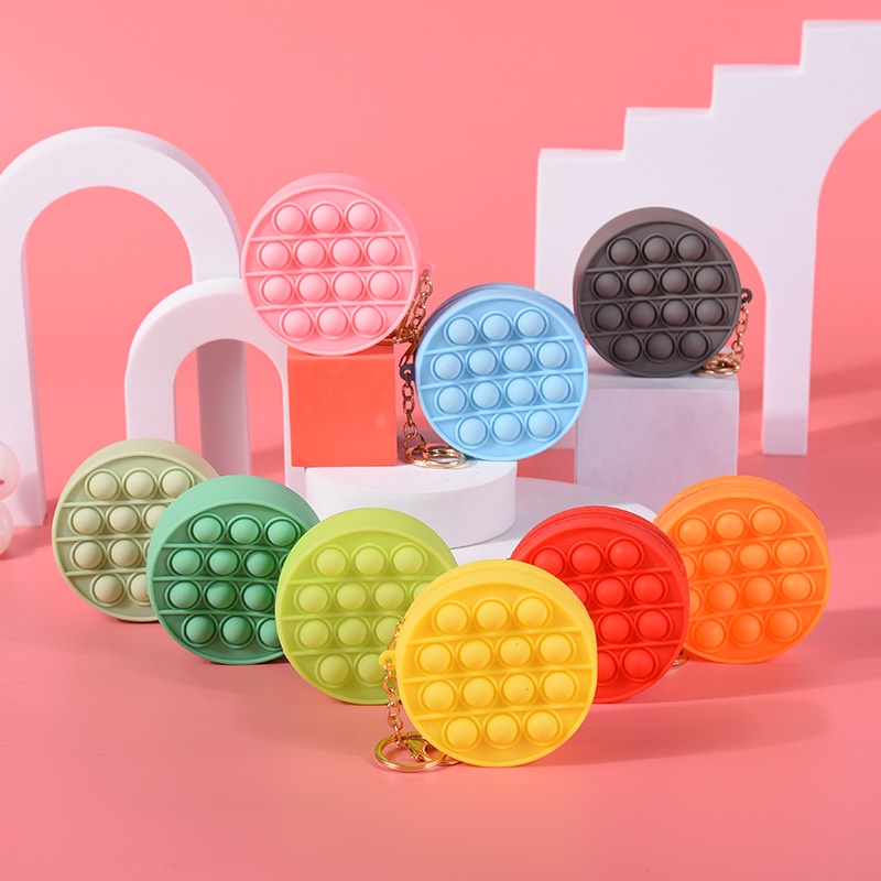 Pop it Đồ Chơi Ví Nhỏ Đựng Tiền Xu Có Móc Khóa Hình Fidget Spinner