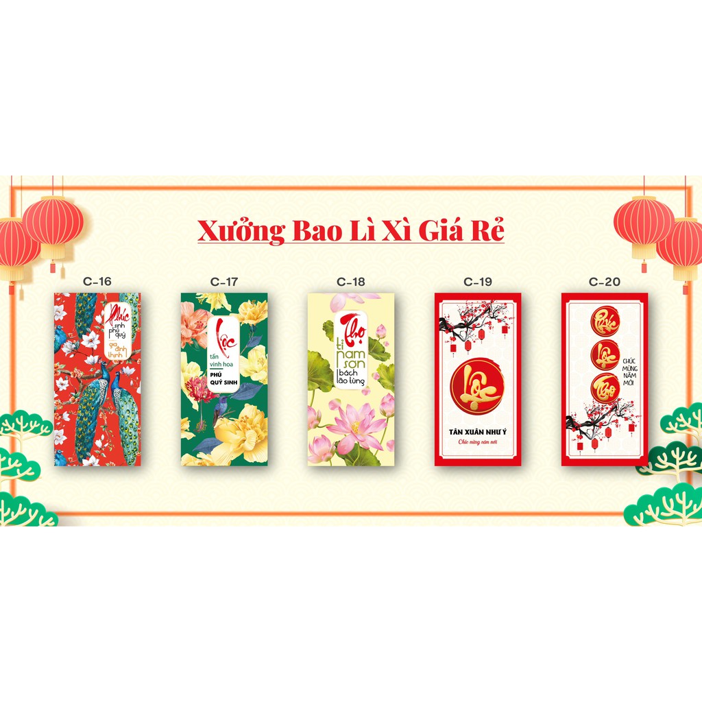 BAO LÌ XÌ NĂM 2021 TẾT TÂN SỬU ( CHẤT LƯỢNG CỰC ĐẸP ) 1 XẤP 10 CÁI