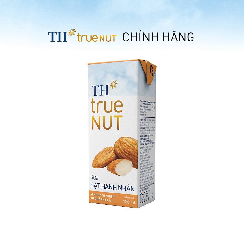 4 Lốc sữa hạt hạnh nhân TH True Nut 180ml (180ml x 4 hộp)