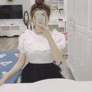 Áo sơmi trắng ngắn tay tiểu thư