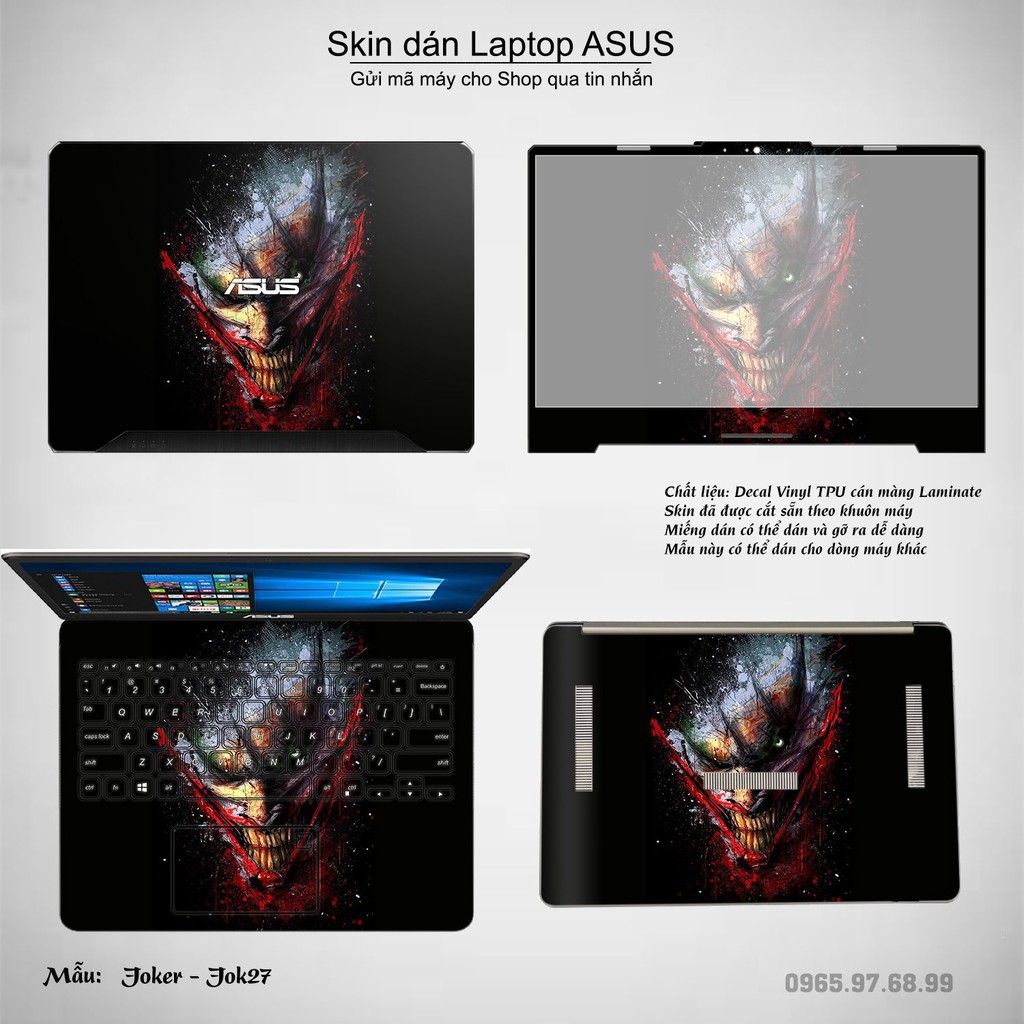 Skin dán Laptop Asus in hình Joker _nhiều mẫu 4 (inbox mã máy cho Shop)