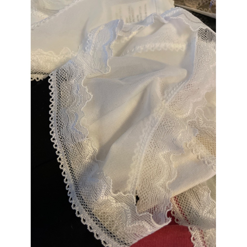 Quần lót nữ dáng lệch chéo ren nơ ruy băng thoáng khí viền Lolita sexy size 40-60kg Bim Store M20 | BigBuy360 - bigbuy360.vn