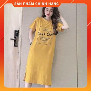 Váy xuông nữ form rộng- đầm suông dáng xẻ mặc nhà,đồ ngủ nữ chất cotton co giãn V621 SUTANO MSP62636 | WebRaoVat - webraovat.net.vn