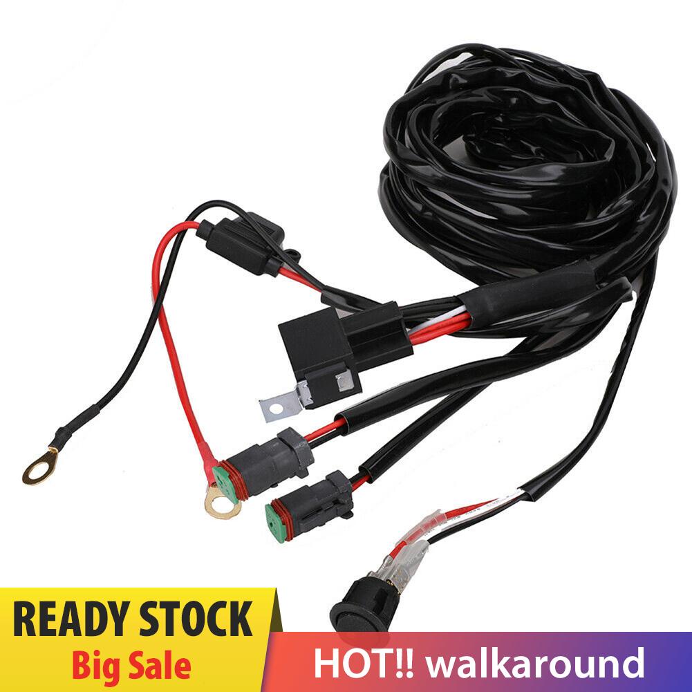 walkaround 18AWG LED Light Bar Wiring Harness Kit 2 Leads On/Off Switch 40A Relay Fuse