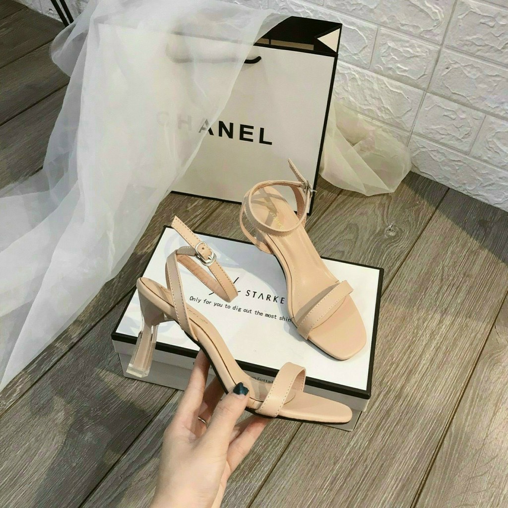 sandal nữ 5 phân gót nhọn kiểu dáng đơn giản LC06