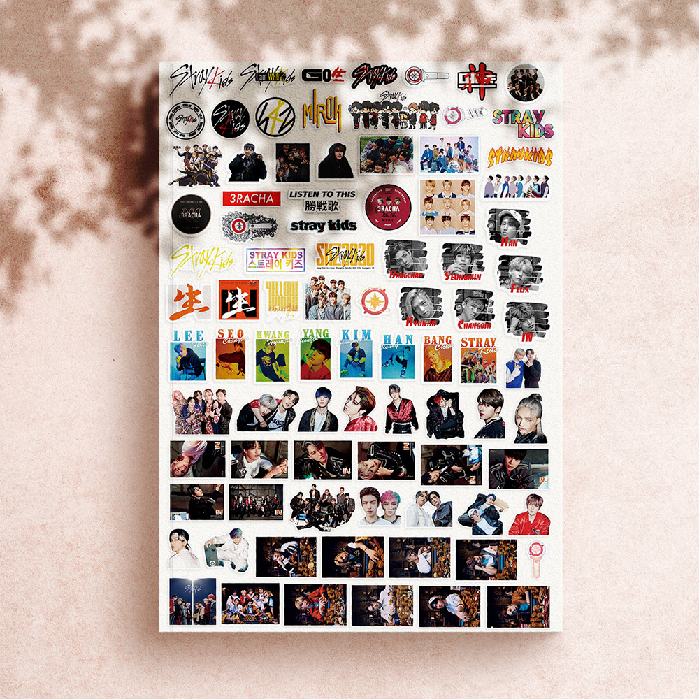 Set sticker album Stray Kids dán cốc nhật ký điện thoại laptop
