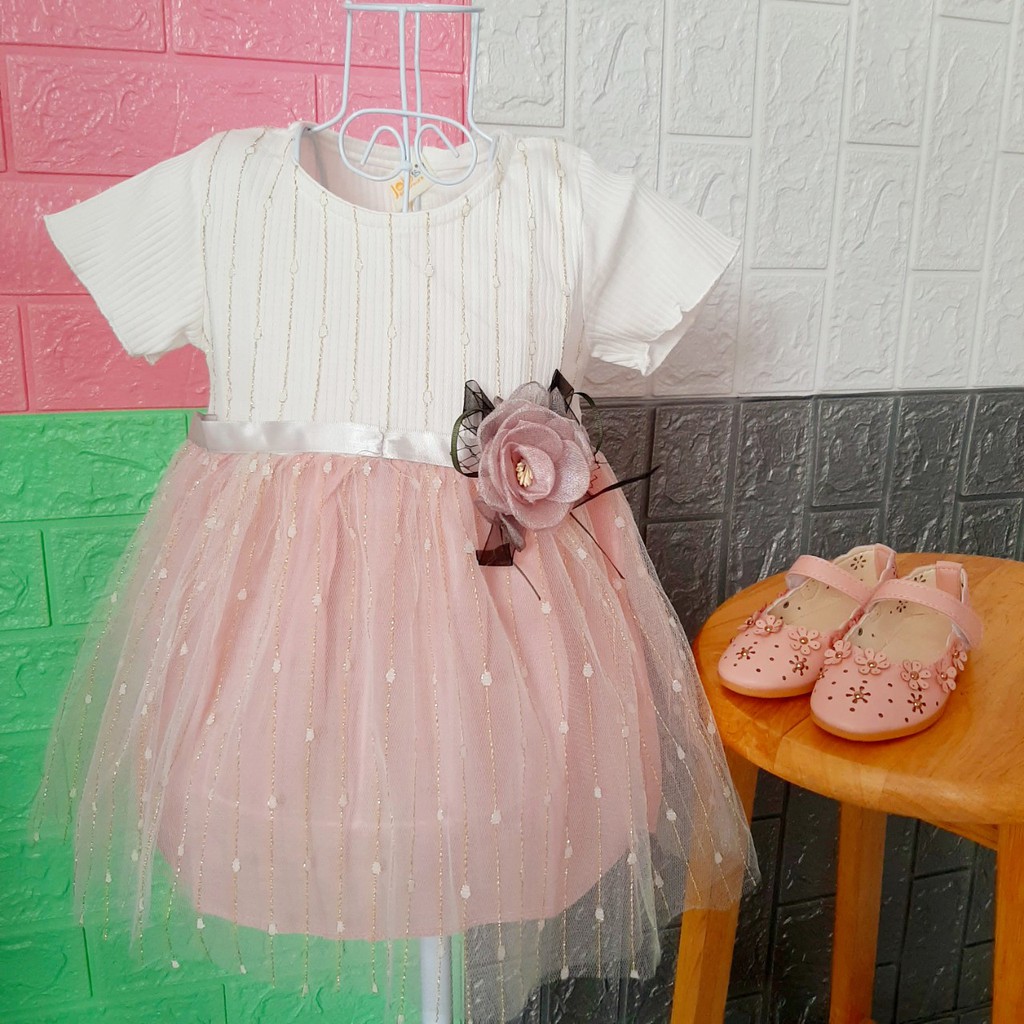 [SIÊU CƯNG] Đầm Bé Gái ❤️ Váy cho bé gái ❤️ dáng xòe công chúa phối ren kim tuyến từ sơ sinh đến 4 tuổi