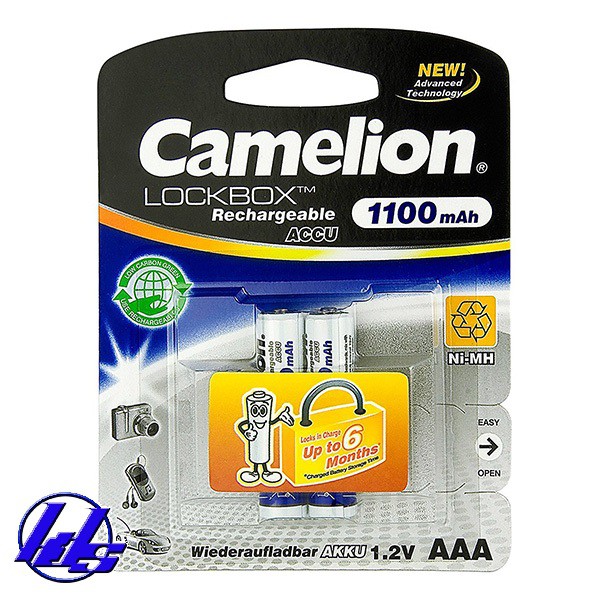 Pin sạc AAA Camelion NH-AAA1100LBP2 New Advance Techonoloy Lockbox 1100mAh - Vỉ 2 viên