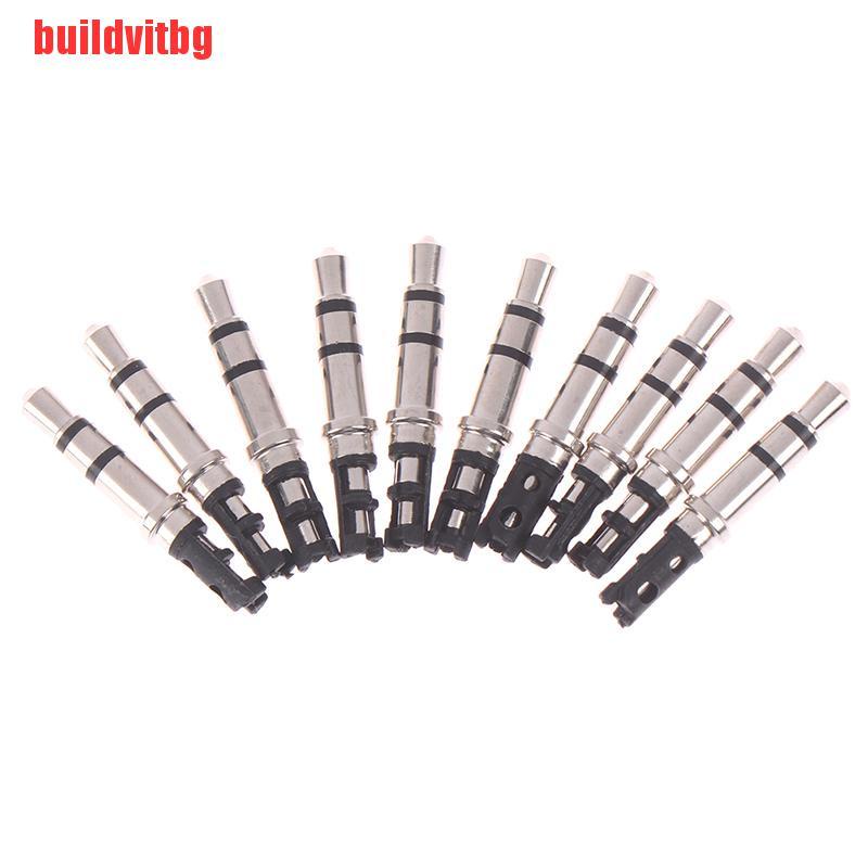 {buildvitbg}10Pcs 3.5mm 3 pole male soldering repair headphone audio jack plug GVQ