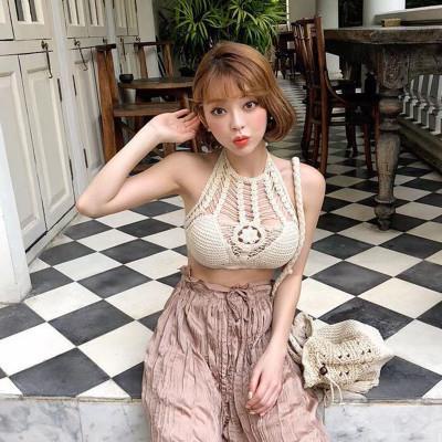 áo bikini bra yếm đan móc dệt kim xinh xắn sexy