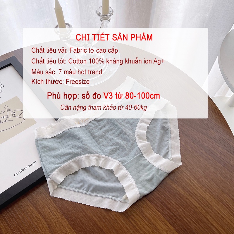Quần lót nữ FABRIC tơ trơn siêu cấp - Quần chip nữ freesize FLQ169