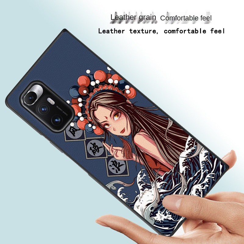 ✚▩Xiaomi mixfold mobile phone case women’s Internet celebrity national tide MIX FOLD protective cover 5G leather pattern folding screen All-inclusive