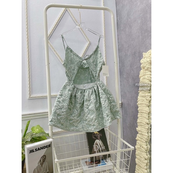 Jumpsuit gấm xốp giả váy xòe 2s hở lưng 0522