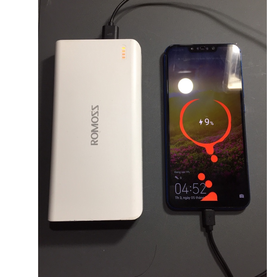 Sạc dự phòng 20000mah Chính hãng ROMOSS như mới pin con trâu