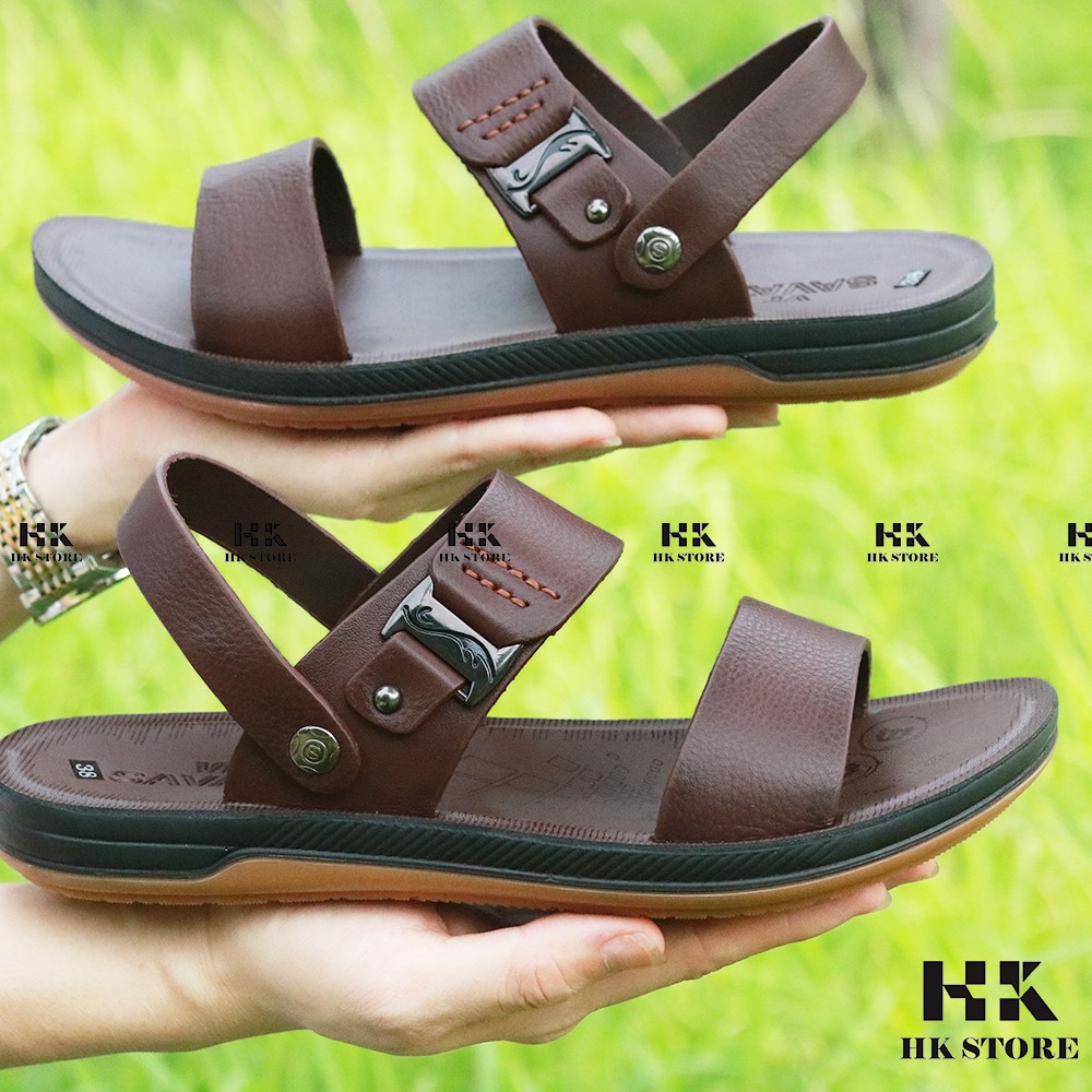 DÉP SANDAL  NAM - DÉP DA NAM hàng chính hãng HK.STORE da bò cao cấp kết hợp đế kếp xịn-khâu may siêu bền.