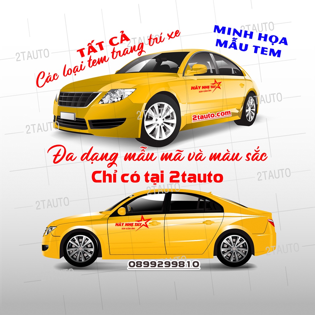 Tem dán cảnh báo XIN NHẸ TAY dán cửa ô tô xe hơi chống nước,chống phai màu,sticker dán lưu ý đóng cửa mở cửa xe cẩn thận