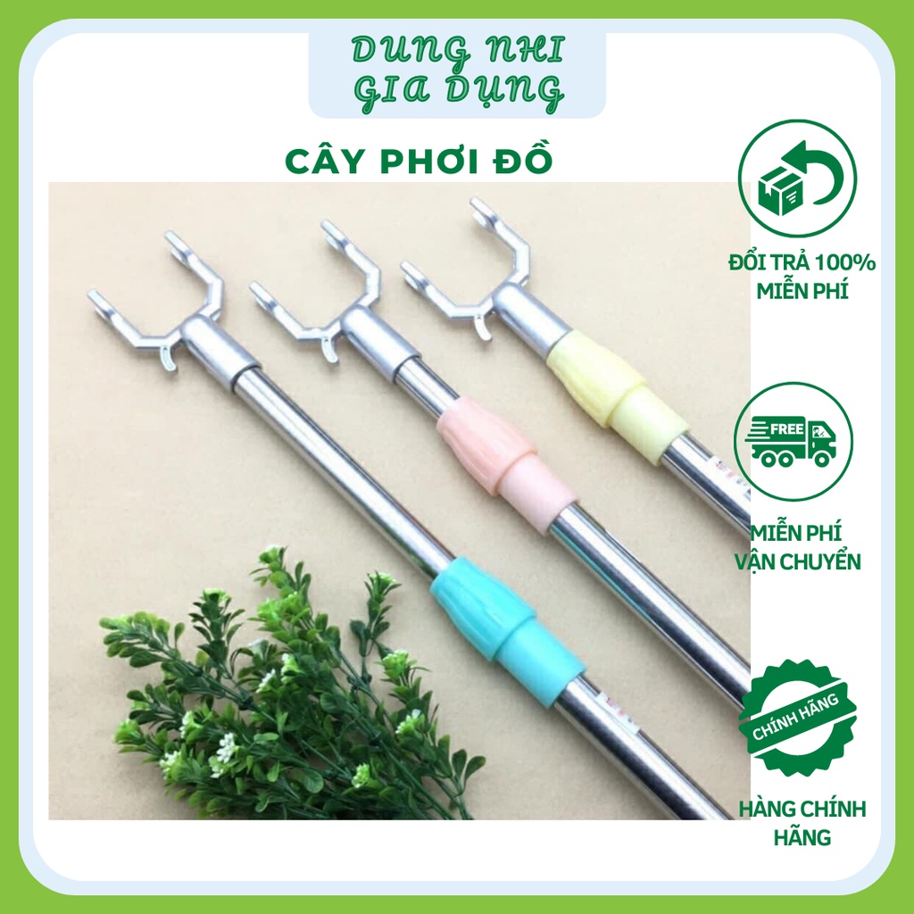 Gậy Phơi Đồ Bằng Inox Gấp Gọn Cây Phơi Đồ Thông Minh Tiện Lợi