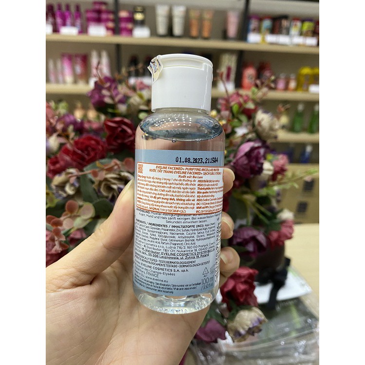 Nước tẩy trang Eveline Facemed+ mềm mịn da dành cho da thường và hỗn hợp 100ML