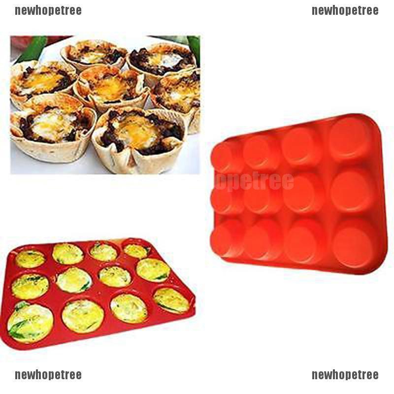 Bộ 12 Khuôn Silicone Nướng Bánh Chống Dính